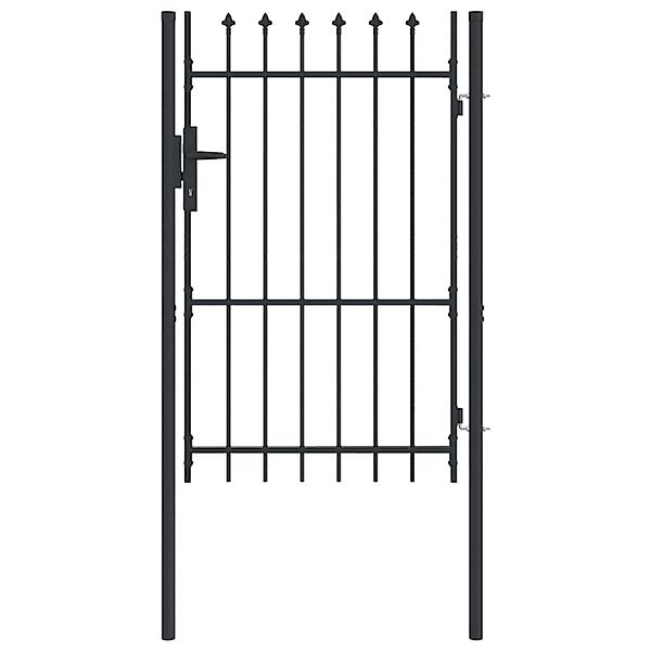 vidaXL Zauntor Grau 100 x 150 cm Pulverbeschichteter Stahl 42008881 günstig online kaufen