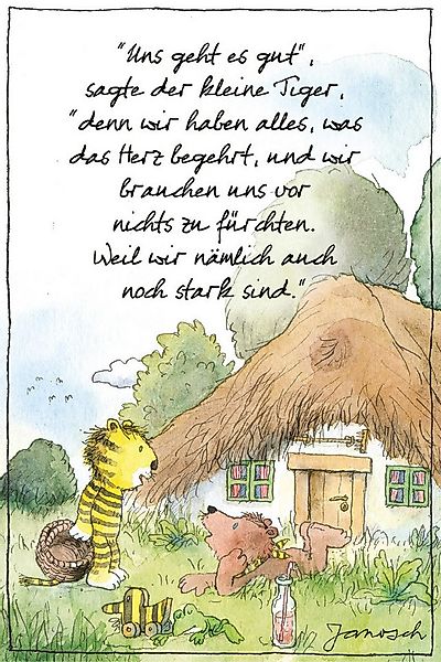 LuckyLinde Wanddekoobjekt Der kleine Bär und der kleine Tiger vor ihrem Hau günstig online kaufen