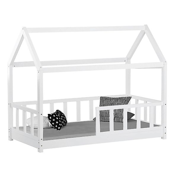 Homestyle4u Hausbett 80x160 mit Lattenrost in Weiß 2048 günstig online kaufen