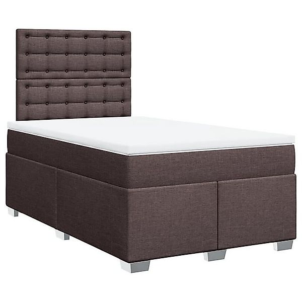vidaXL Boxspringbett, Boxspringbett mit Matratze Dunkelbraun 120x200 cm Sto günstig online kaufen