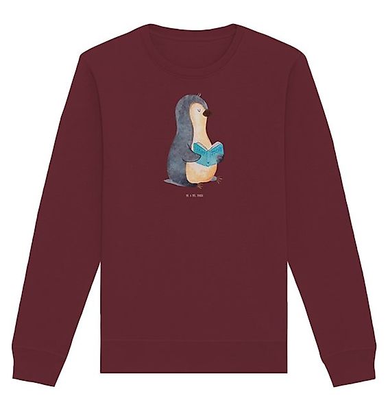 Mr. & Mrs. Panda Longpullover Pinguin Buch Größe M - Burgundy - Geschenk, P günstig online kaufen