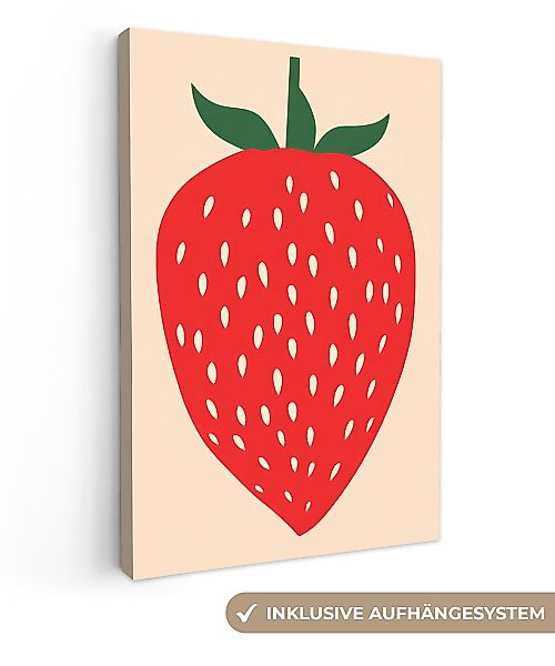 OneMillionCanvasses® Leinwandbild Erdbeere - Rot - günstig online kaufen