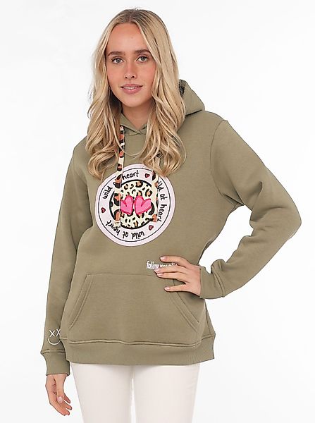 Zwillingsherz Hoodie mit "Wild at Heart"-Aufdruck günstig online kaufen