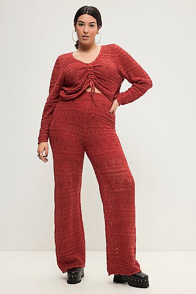 Studio Untold Schlupfhose Ajour-Strickhose Wide Legs günstig online kaufen