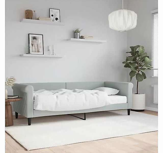 furnicato Bett Tagesbett mit Matratze Hellgrau 80x200 cm Samt günstig online kaufen