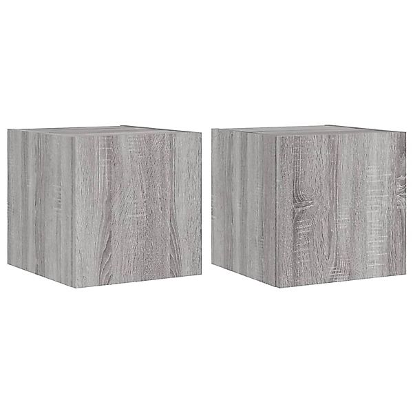 vidaXL TV-Wandschränke mit LED-Leuchten 2 Stk Grau Sonoma 30,5x35x30cm 8372 günstig online kaufen