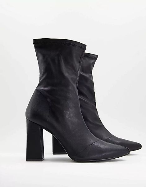 Truffle Collection – Schwarze Sock Boots mit Absatz günstig online kaufen