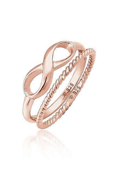 Elli Ring-Set Infinity Bandring Gedreht Stapelring Set 925 Silber, Infinity günstig online kaufen