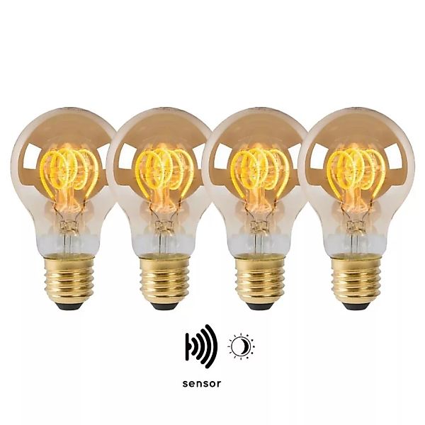 Vintage LED Lampe, Dämmerungssensor, E27, Tropfen P45, Filament, 4W, 230lm, günstig online kaufen