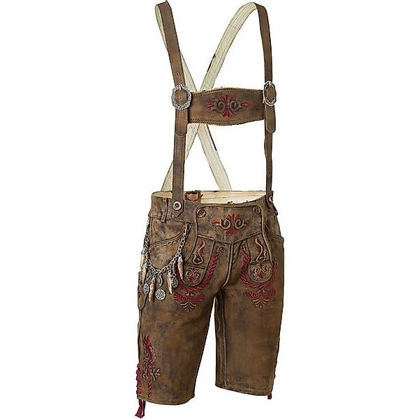 Wiesnkönig Funktionsshorts Lederhose Fittus braun-marine-rot günstig online kaufen