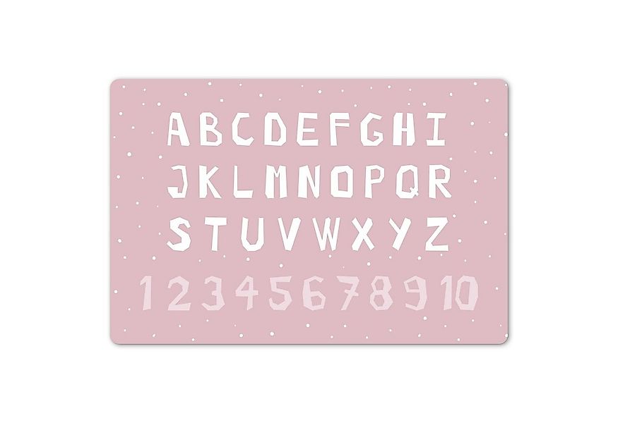 MuchoWow Platzset Alphabet - Rosa - Zahlen - Kind, (1-St), Kinder-Arbeitsun günstig online kaufen