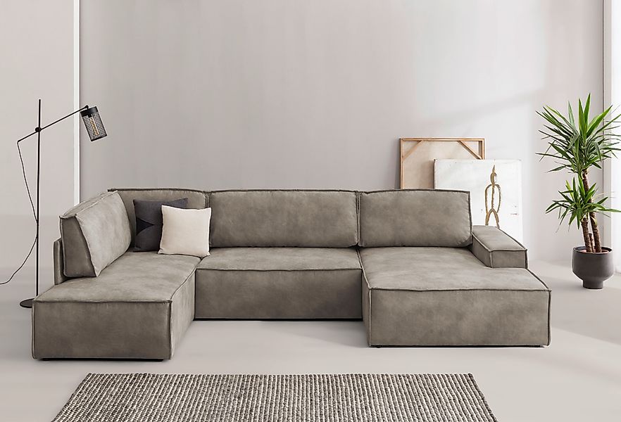 Home affaire Wohnlandschaft "SHERWOOD 329 cm, U-Form, Schlafsofa,", Schlaff günstig online kaufen