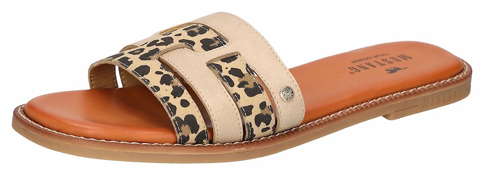 Mustang Shoes Pantolette, Flats, Sandale, Slides mit Leo-Einsätzen günstig online kaufen