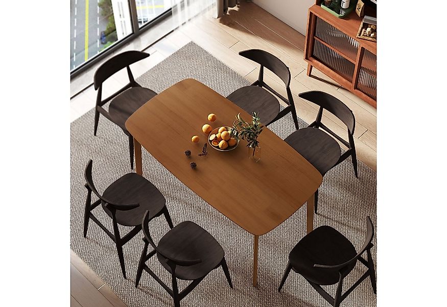 HOMCOM Esstisch 150 x 80 cm Küchentisch für 6 Personen (Holztisch, 1-St., E günstig online kaufen