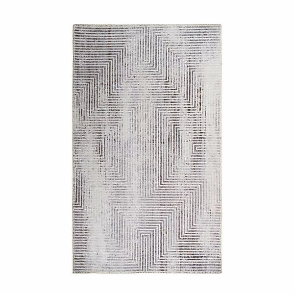 MeGusta Flachflor Teppich EthnoDesign Grau Minimalistisches Design 80 x 150 günstig online kaufen