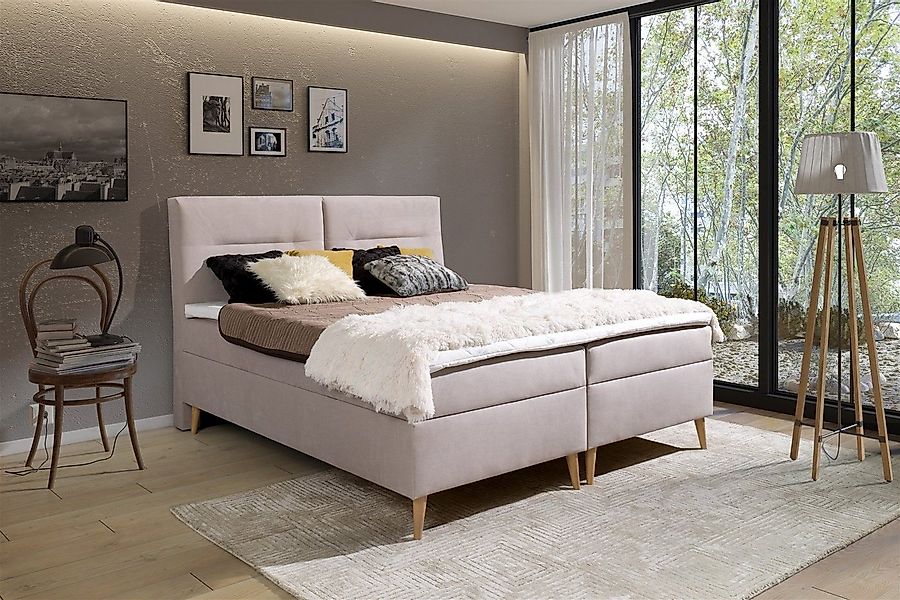 Fun Möbel Boxspringbett Boxspringbett Schlafzimmerbett DANILO in Stoff oder günstig online kaufen