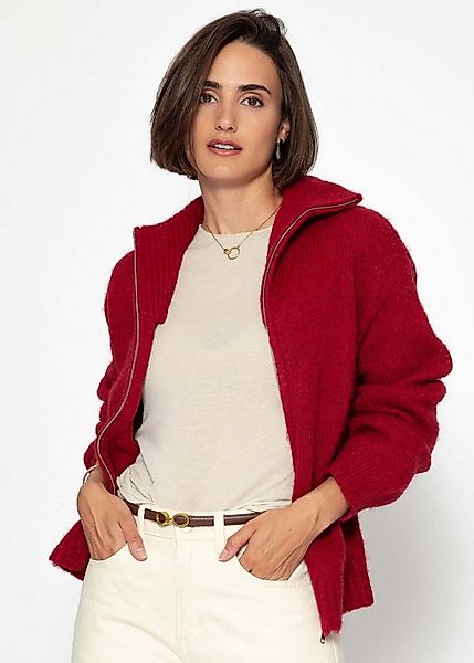 SASSYCLASSY Cardigan Cardigan mit Reißverschluss für Damen Weiche Strickjac günstig online kaufen