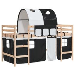 vidaXL Bett Kinderhochbett mit Tunnel Weiß günstig online kaufen