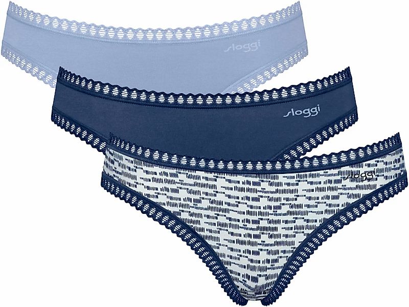sloggi Minislip "GO Crush", (3er Pack), dehnbare Spitzendetails, uni, gemus günstig online kaufen