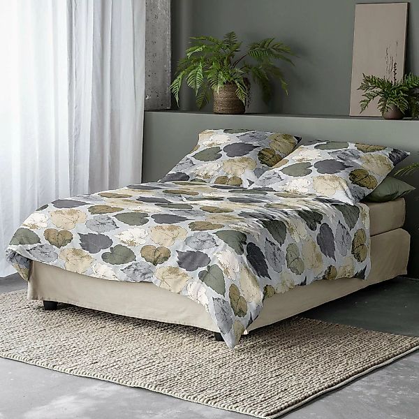 Irisette Biber Bettwäsche Koala 8533-50 Blätter Natur Braun 135x200 günstig online kaufen