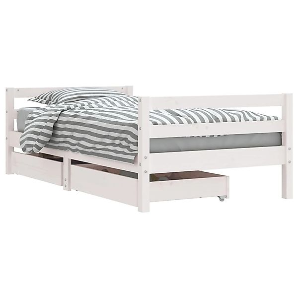 vidaXL Kinderbett mit Schubladen Weiß 80x160 cm Massivholz Kiefer 834445 günstig online kaufen