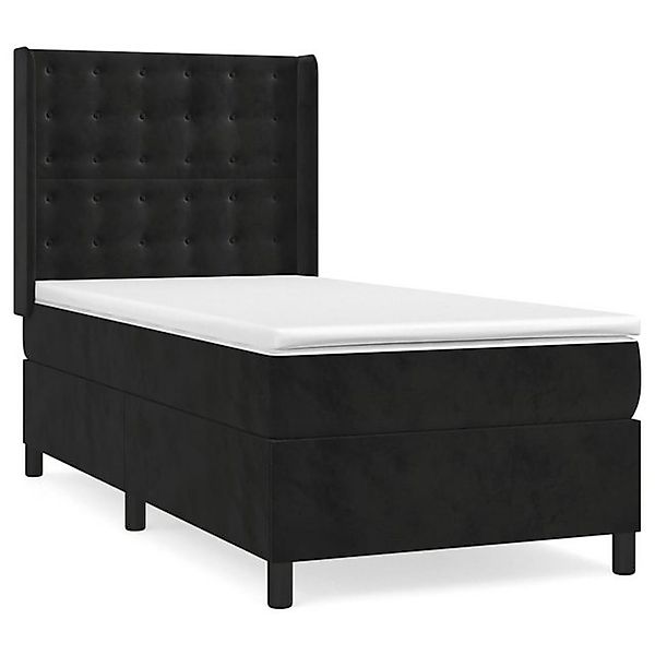 vidaXL Boxspringbett, Boxbett mit Matratze Schwarz 90x190 cm Samt günstig online kaufen