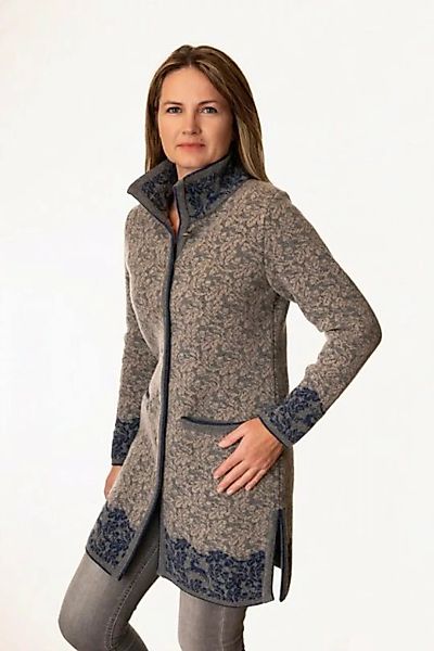 Pezzo D'oro Strickmantel Gehrock,Strickjacke long, grau/hellgrau/blau gemus günstig online kaufen