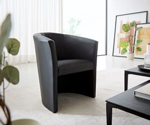 DELIFE Cocktailsessel Pieder, Schwarz gepolstert Kunstleder günstig online kaufen