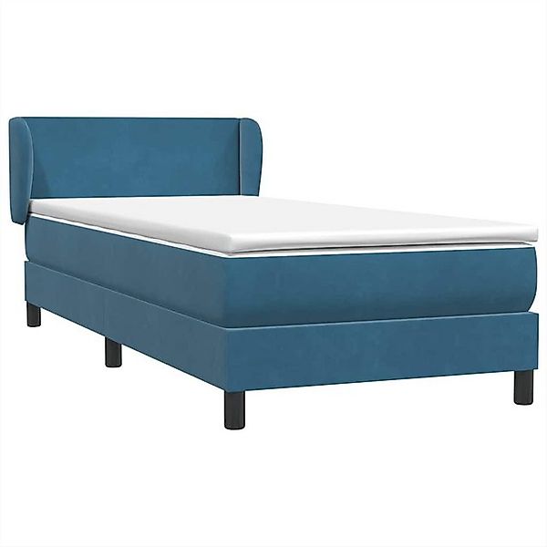 vidaXL Bett Boxspringbett mit Matratze Dunkelblau 80x220 cm Samt günstig online kaufen