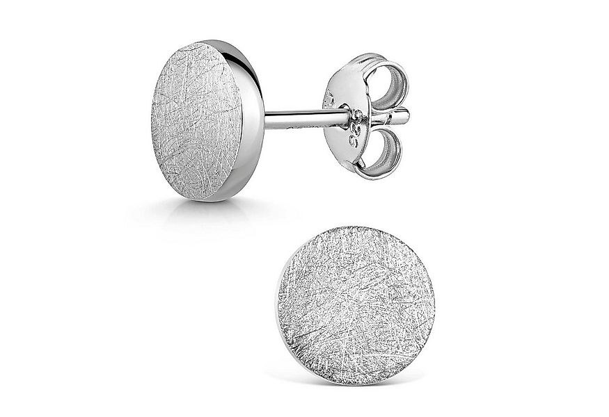 Materia Paar Ohrstecker Plättchen Ohrringe rund gebürstet Ø8mm SO-194, 925 günstig online kaufen