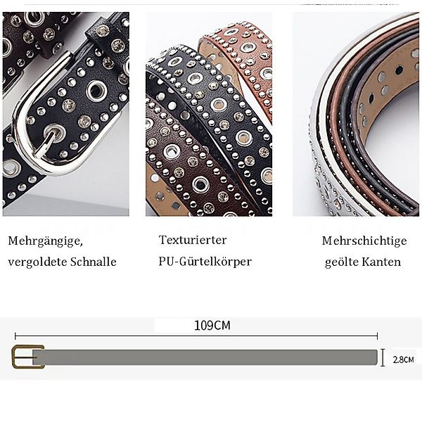RWEUOQ Nietengürtel Nietengürtel mit Kleinen Nieten, günstig online kaufen