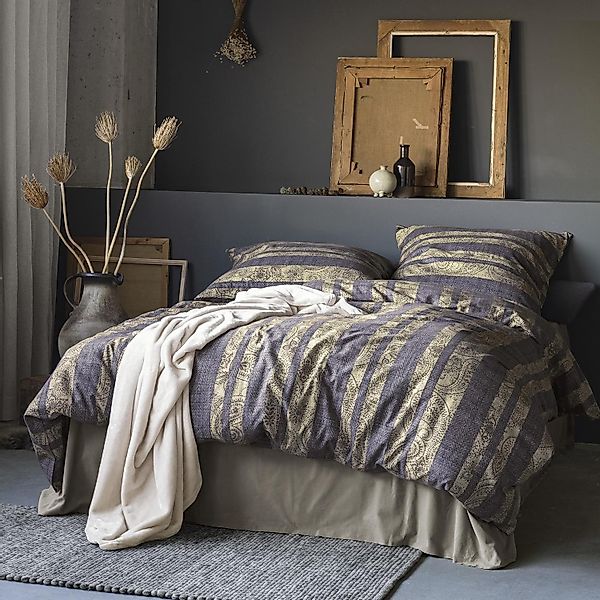 Irisette Flanell Bettwäsche Alpaka 8468-11 Streifen Paisley 135x200 günstig online kaufen