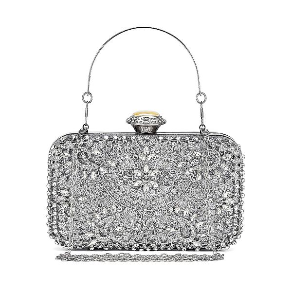 Miss Lulu Clutch Damen Clutch-Tasche mit Perlenstickerei, Hartschalen-Desig günstig online kaufen
