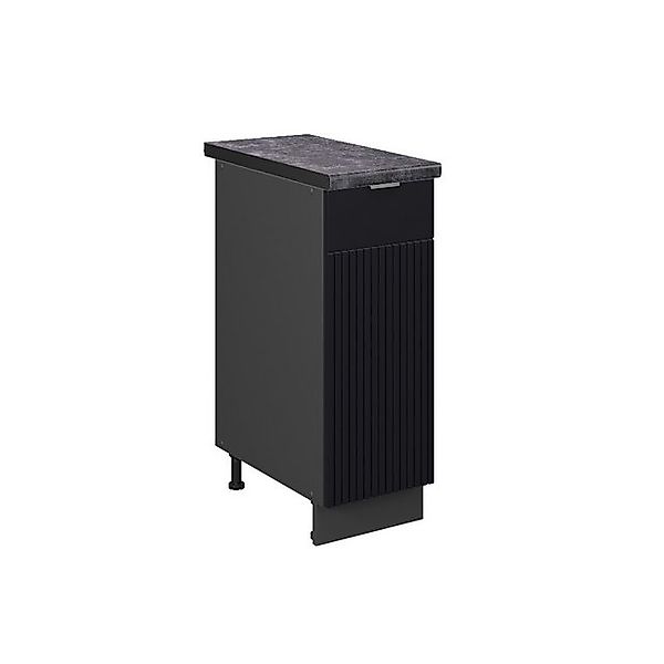 Vicco Apothekerschrank Fame-Line Schwarz Gestreift 30 cm AP Anthrazit günstig online kaufen