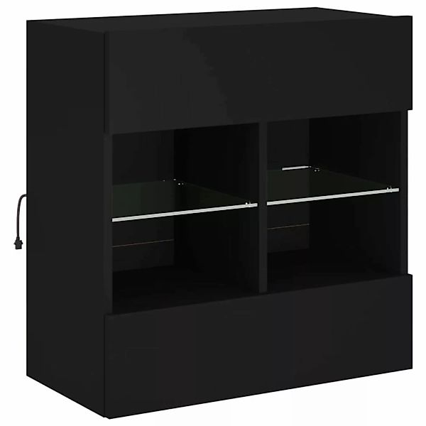 vidaXL TV-Schrank TV-Wandschrank mit LED-Leuchten Schwarz 58,5x30x60,5 cm günstig online kaufen