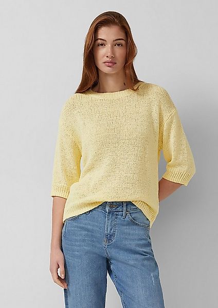 s.Oliver Kurzarmpullover Strickpullover Strickpullover aus Bändchengarn mit günstig online kaufen