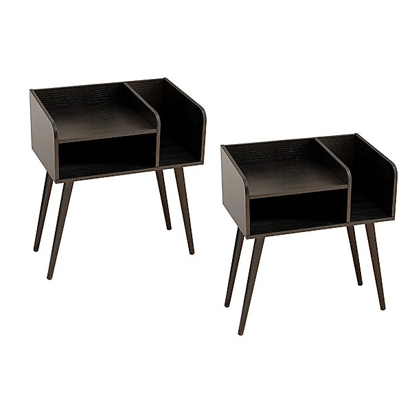 Costway Nachttisch 2er Set 50 x 32 x 58 cm Schwarz günstig online kaufen