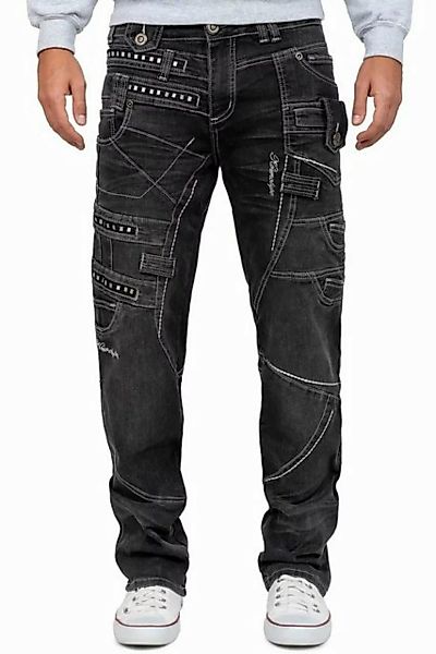 Kosmo Lupo 5-Pocket-Jeans Auffällige Herren Hose BA-KM001-2 Grau W38/L34 (1 günstig online kaufen