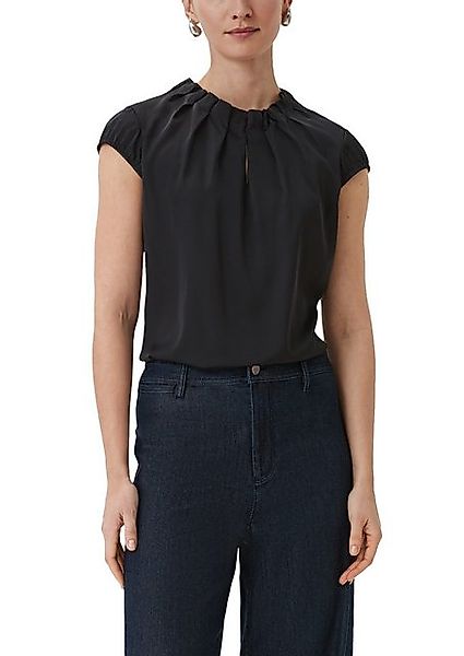Comma Satinbluse mit Raffung günstig online kaufen