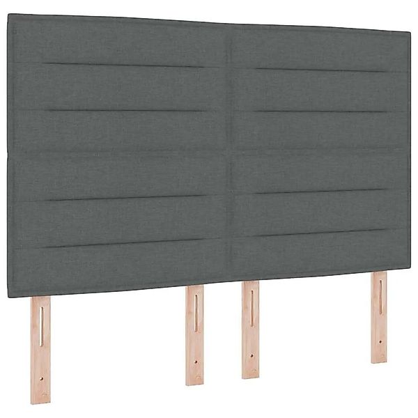 vidaXL Boxspringbett mit Matratze Dunkelgrau 140 x 190 cm Stoff 3342789 günstig online kaufen
