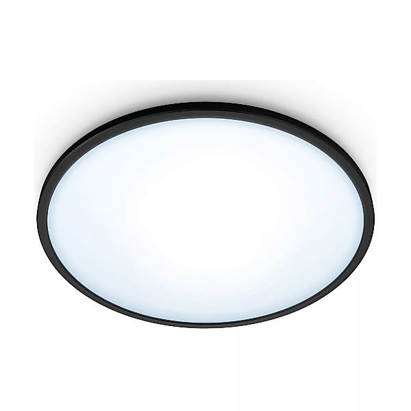 WiZ LED-Deckenleuchte SuperSlim Tunable White 1300 lm Schwarz Ø 24,2 cm günstig online kaufen