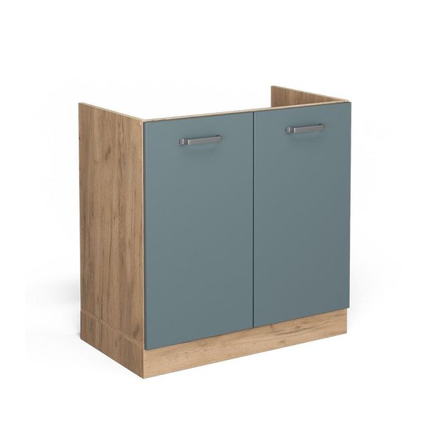 Vicco Spülenunterschrank R-Line, Blau-Grau/Goldkraft Eiche, 80 günstig online kaufen