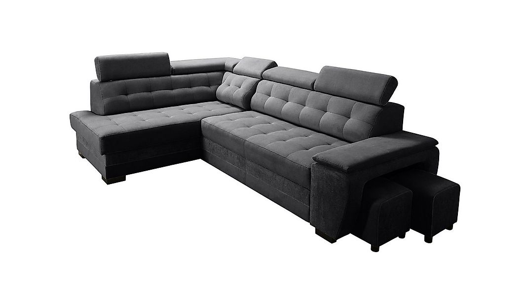 robin Ecksofa Grand Ecksofa mit Bettfunktion Kopfstützen Schlafsofa mit Bet günstig online kaufen