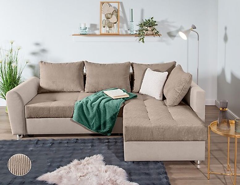 COLLECTION AB Ecksofa "Jana L-Form", inkl. Bettfunktion,Bettkasten und Bonn günstig online kaufen