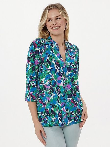 MONACO blue Blusenshirt Kurzarmbluse figurumspielend mit Blumen-Druck günstig online kaufen