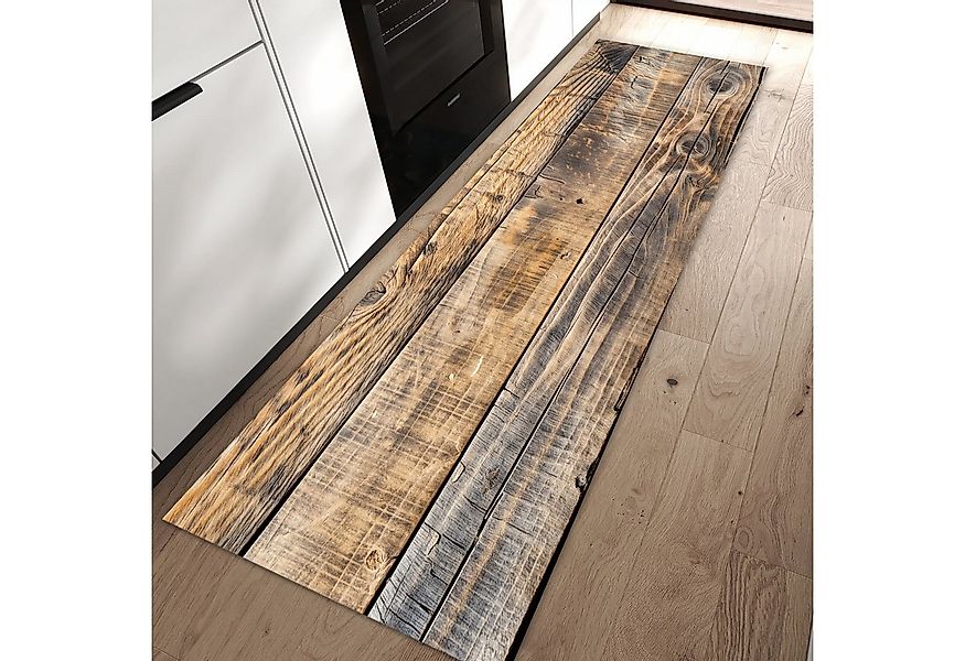 Primedeco Teppich Küchenteppich Sanfte Holzmaserung PVC rutschfest abwaschb günstig online kaufen
