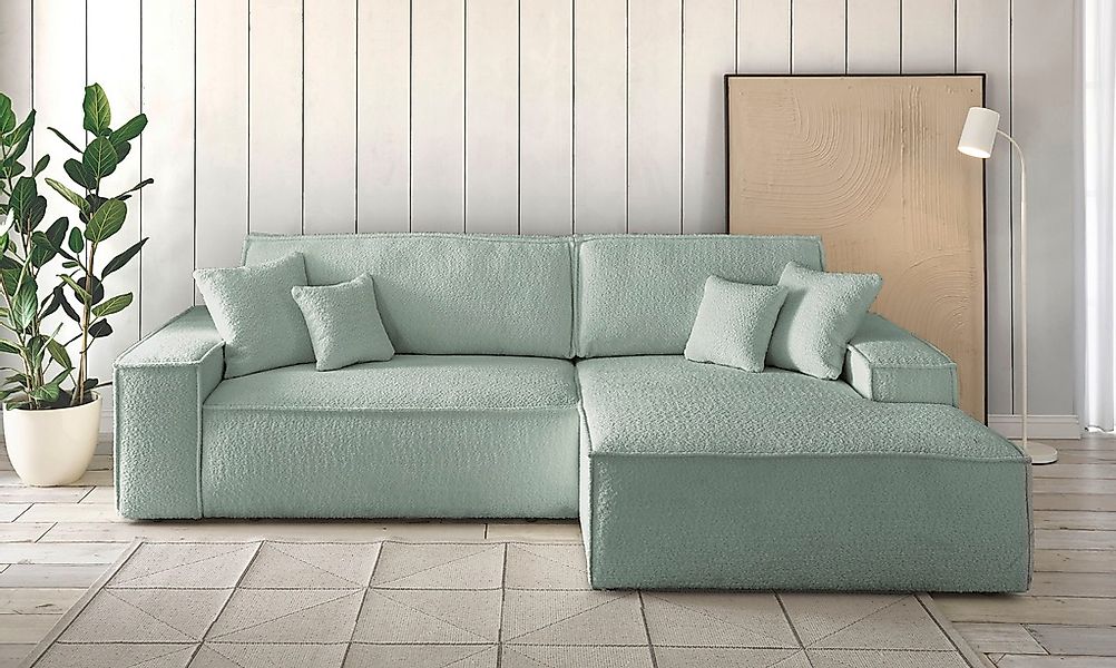 andas Ecksofa "FINNLEY Schlafsofa 267 cm, L-Form mit Schlaffunktion & Bettk günstig online kaufen