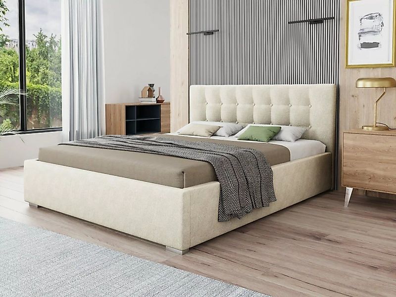 Deine Möbel 24 Polsterbett Bett Ehebett BERTA inkl. Bettkasten und Lattenro günstig online kaufen