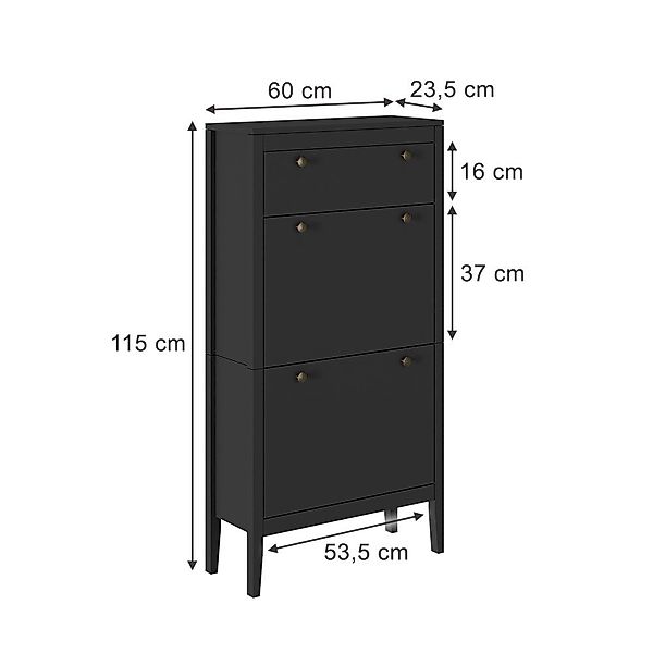 Vicco Schuhschrank Aron, Schwarz, 60 x günstig online kaufen