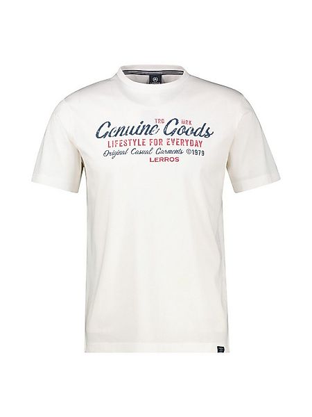LERROS T-Shirt LERROS T-Shirt unifarben mit Print und 1/2-Ärmeln günstig online kaufen